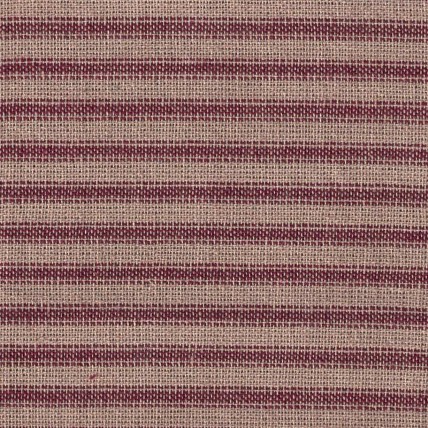 Homespun Fabric - Ticking - Burgundy - 5 Yards